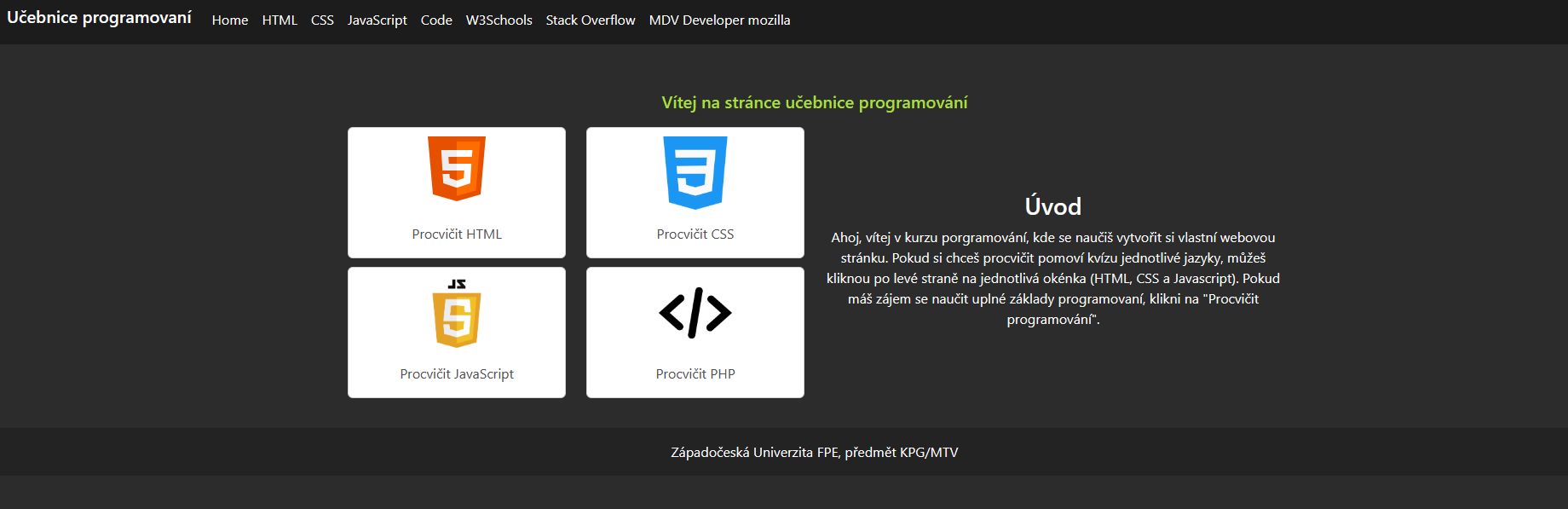 Učebnice programování webových stránek
